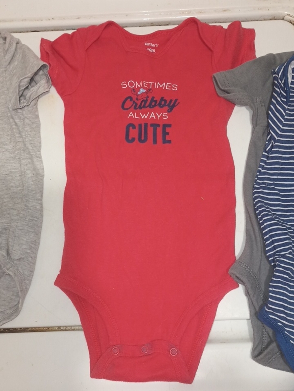 Carter's Red 'Sometimes Crabby Always Cute' Baby One-Piece